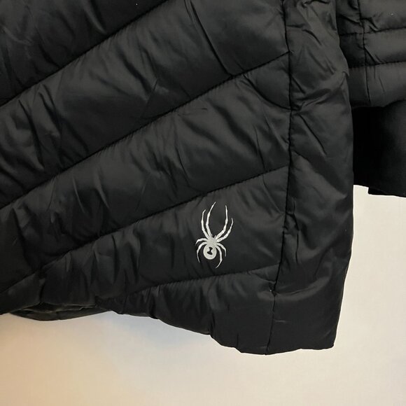Spyder Jacket Womens L Black Insulated Quilted Long Puffer Coat Parka Ski Snow - Picture 2 of 10